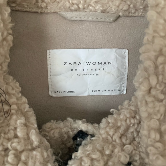 Zara Shearling Moto Style Jacket - Picture 4 of 6